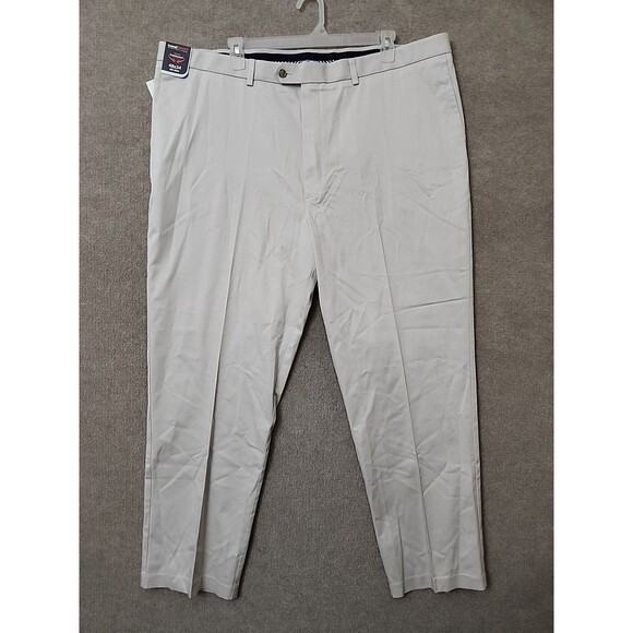 Roundtree & Yorke Other - Roundtree Yorke Travel Smart Dress Pants Mens 48x34(33) Khaki Gray Non Iron NEW